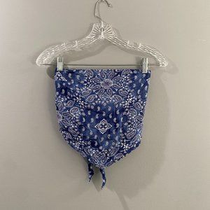 Hollister blue strapless bandana top